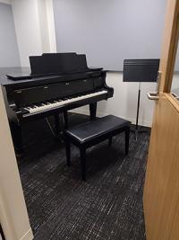 Timashev practice room with baby grand piano