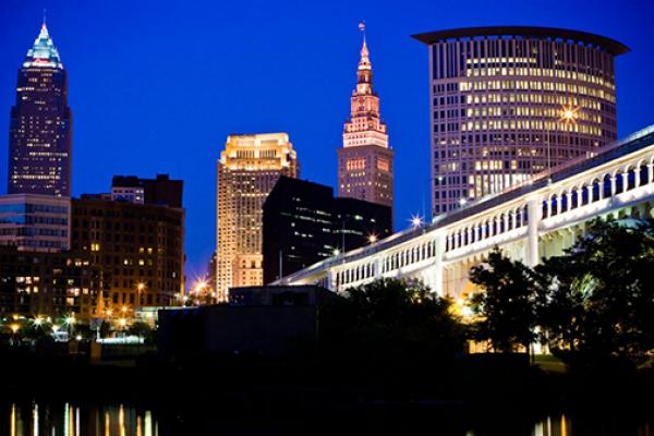 Downtown Cleveland at night
