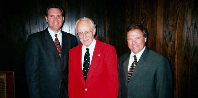 L-R: Russel Mikkelson, Donald McGinnis, Craig Kirchhoff, at the 2002 Concert Band Reunion.