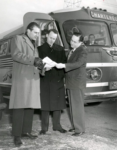 L-R: Unknown, Donald McGinnis, Manley Whitcomb Spring Tour, 1947